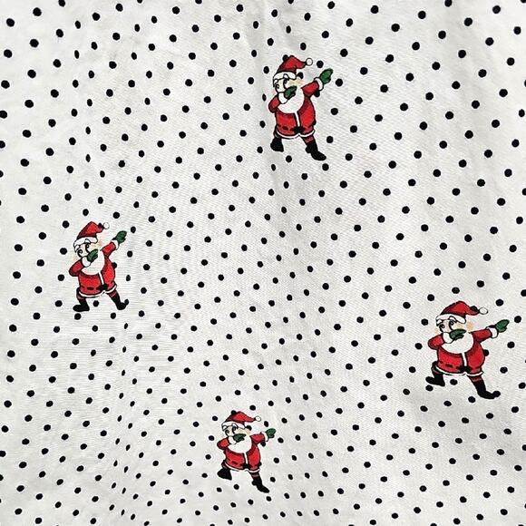 Free Planet Men's White Button Front Shirt with Dancing Santa Pattern Size 4X - Picture 4 of 7